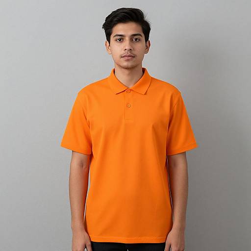 Man Wearing Trendy Orange Shirt
