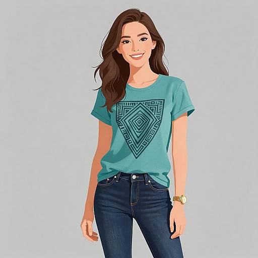 Smiling Woman in Casual Streetwear