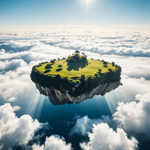Floating Island Above Cloudscape Wonderland