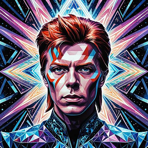 Psychedelic David Bowie Alien King Portrait