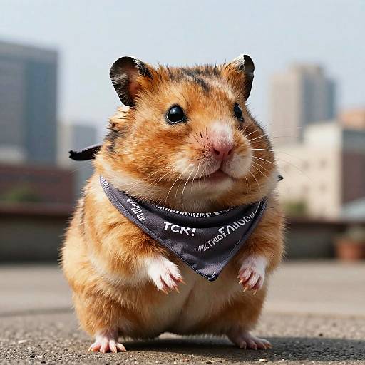 Irritable Hamster Caricature with Accessories