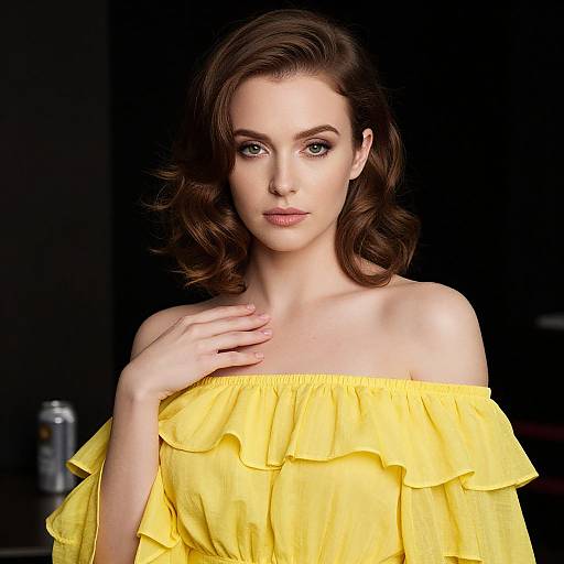 Elegant Woman in Yellow Dress