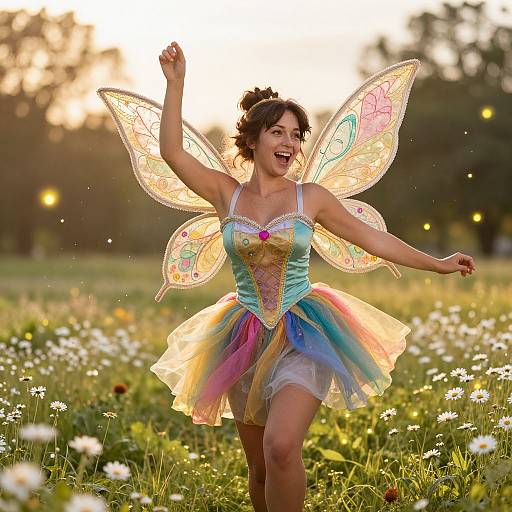 Fairy Princess Dancing in Meadow