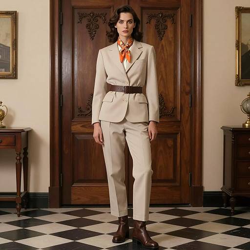 Elegant 1950s Retro Fashion Model Pose