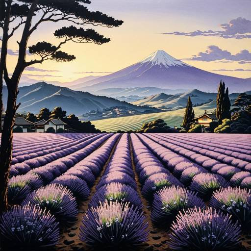 Serene Lavender Field at Golden Hour Serene Lavender Field at Golden Hour