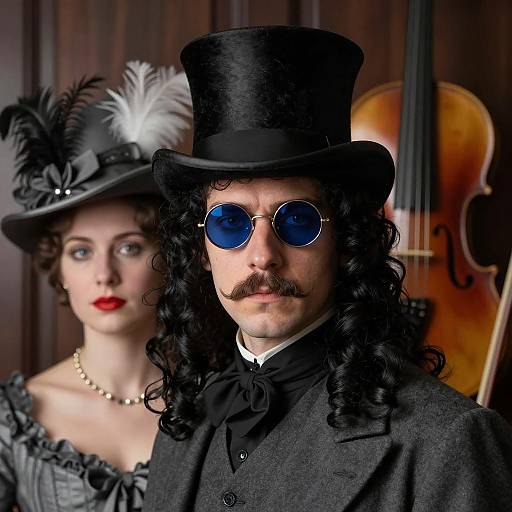 Victorian Couple in Vintage Attire