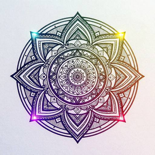 Intricate Vibrant Mandala Digital Art