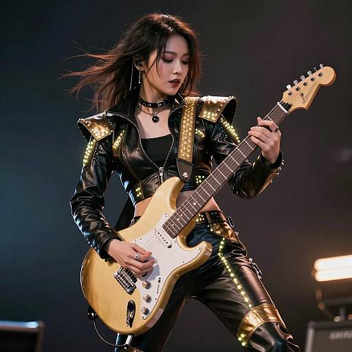 Futuristic Female Rocker in LED Costume