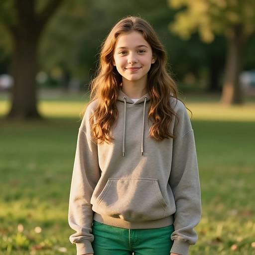 Teen Girl in Sunlit Park