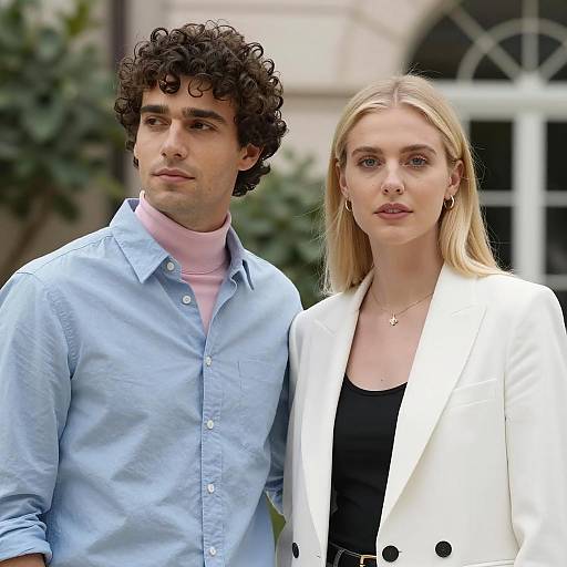 Outdoor Portrait of Stylish Couple