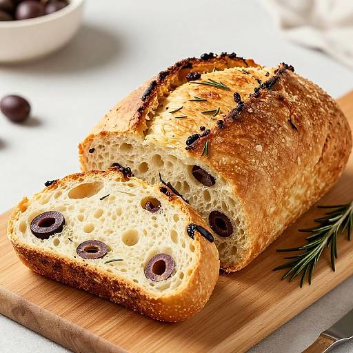 Golden Rosemary Olive Bread Loaf
