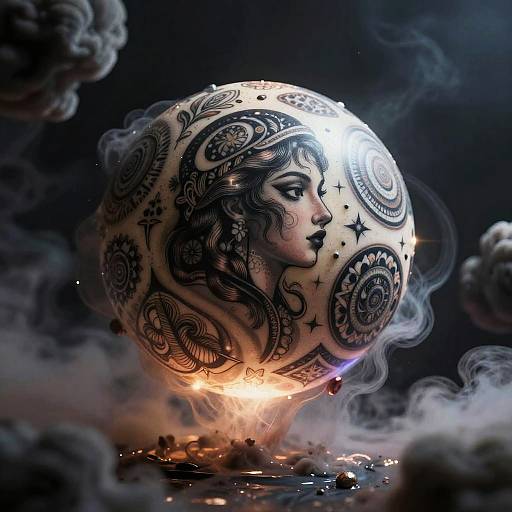 Surreal Floating Orb Tattoo Designs