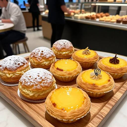 Wooden Tray of Delectable Pastries