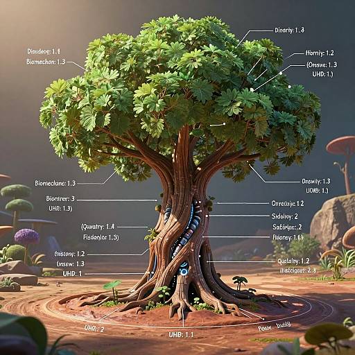 Hyperrealistic Biomechanical Sci-Fi Tree
