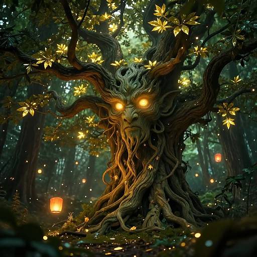 Ancient Tree Spirit in Enchanted Forest
