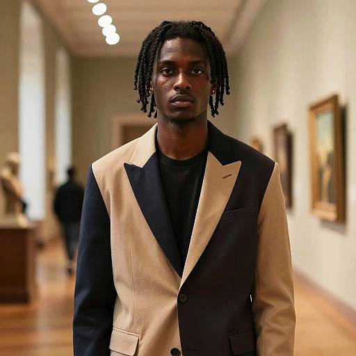 Male Model with Medium Dreads in Blazer