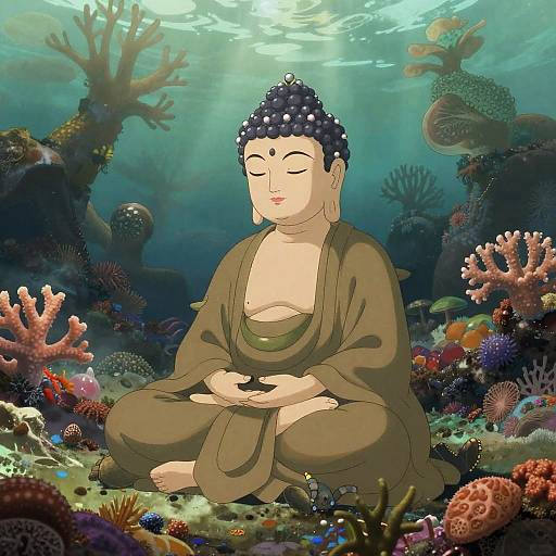 Ancient Tortoise Mystic in Coral Reef