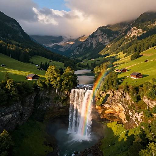 Dreamlike Aerial Mountain Valley View