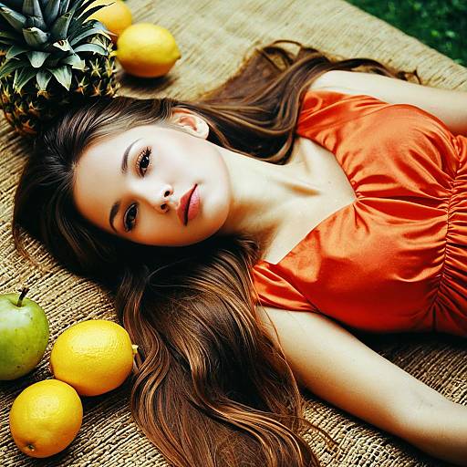 Girl in Colorful Fruit Costume