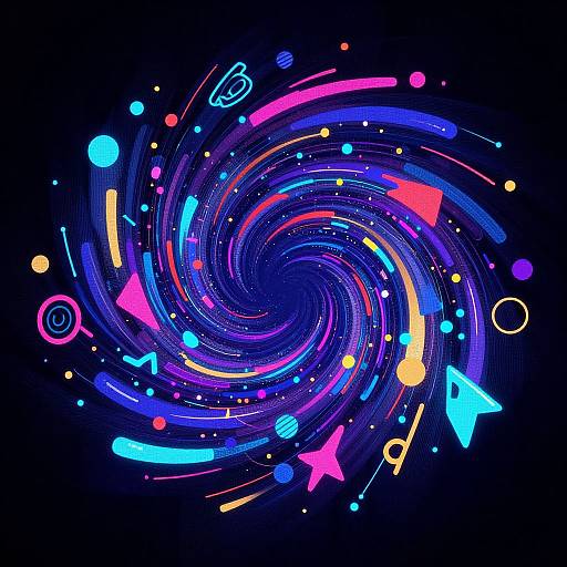 Futuristic Neon Abstract Clip Art