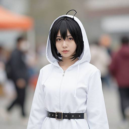 Ashido In Hooded Hero Costume