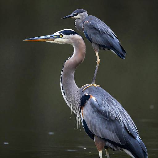 Blue Heron Woman in Blue and Gold