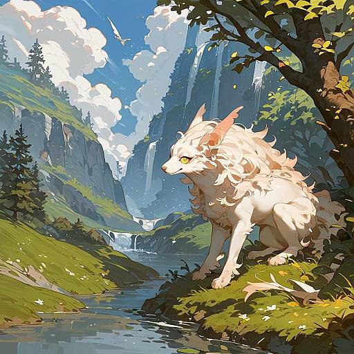 Charming Countryside Lavender Landscape Scene