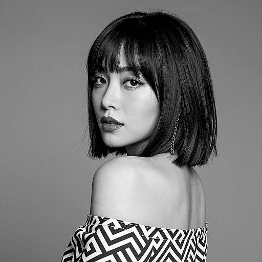 Elegant Black and White Portrait of Woman