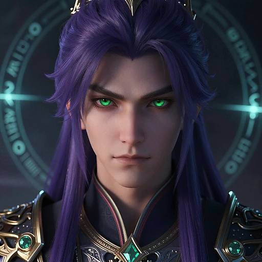 Fantasy Warrior with Glowing Runes