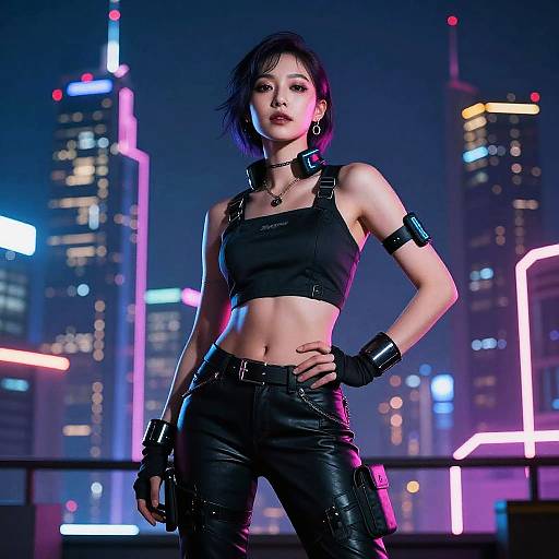 Futuristic Cyberpunk Actress Portrait