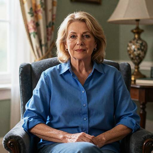 Blonde Woman in Sunlit Room