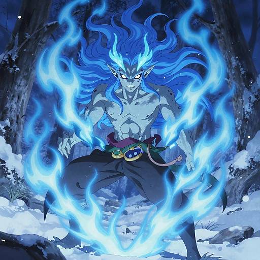 Wendigo Spirit with Ethereal Flames