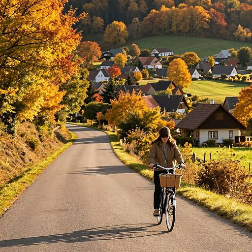 Vintage European Countryside Autumn Bicycle Tour