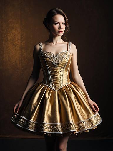 Photoreal Studio Portrait Mini Ball Gown