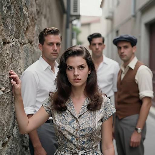 Vintage Alley Gathering in Sunlight