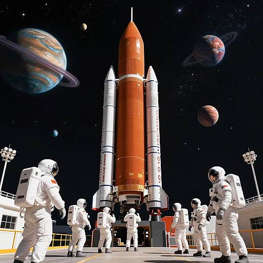 Inspiring Space Mission Preparation Illustration