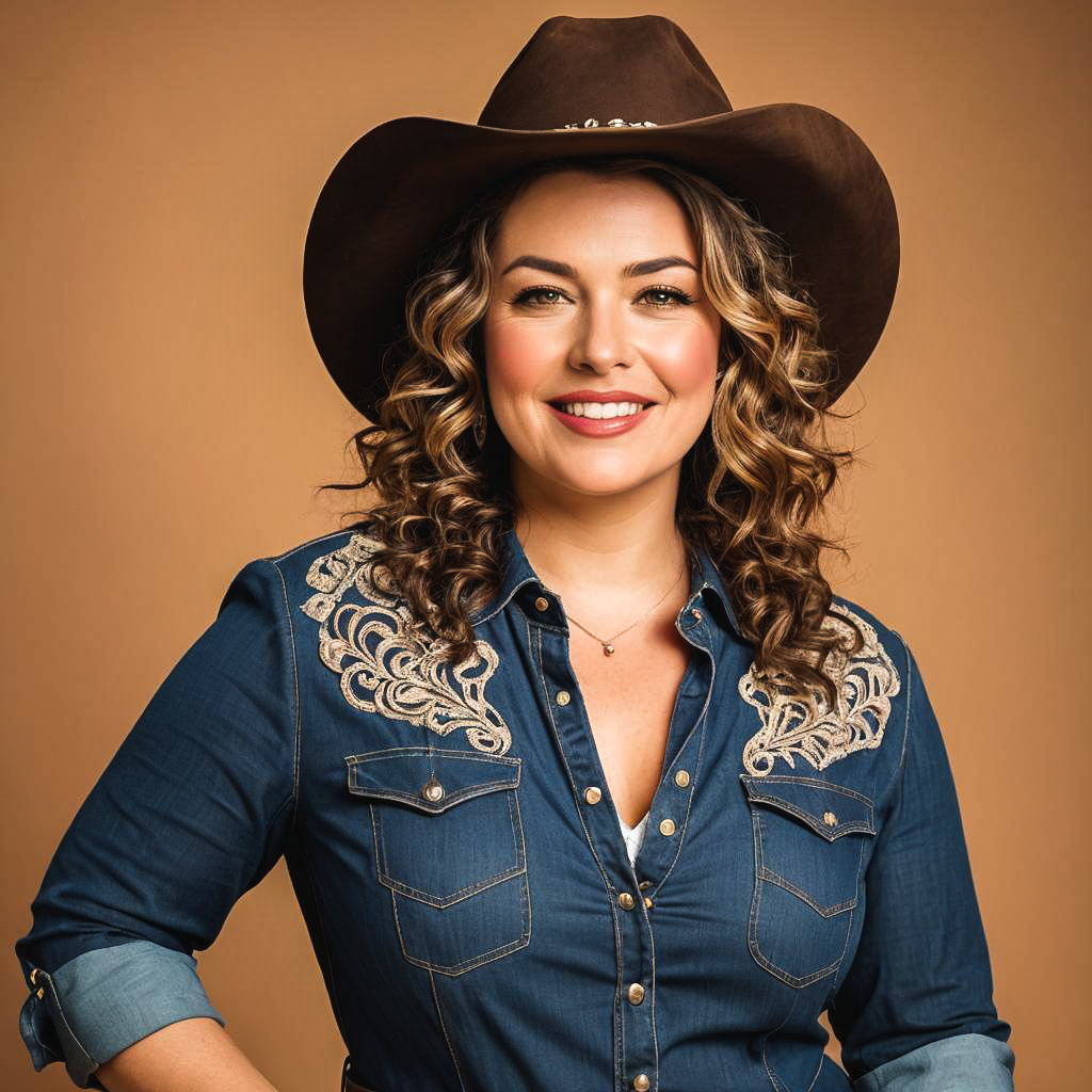 Joyful Plus-Size Country Singer Photoshoot