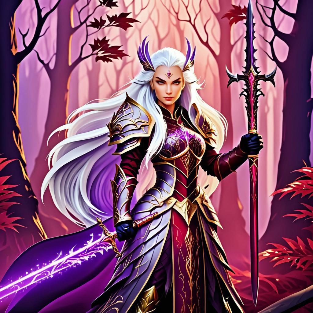 Fierce Dragon Queen in Mystical Forest