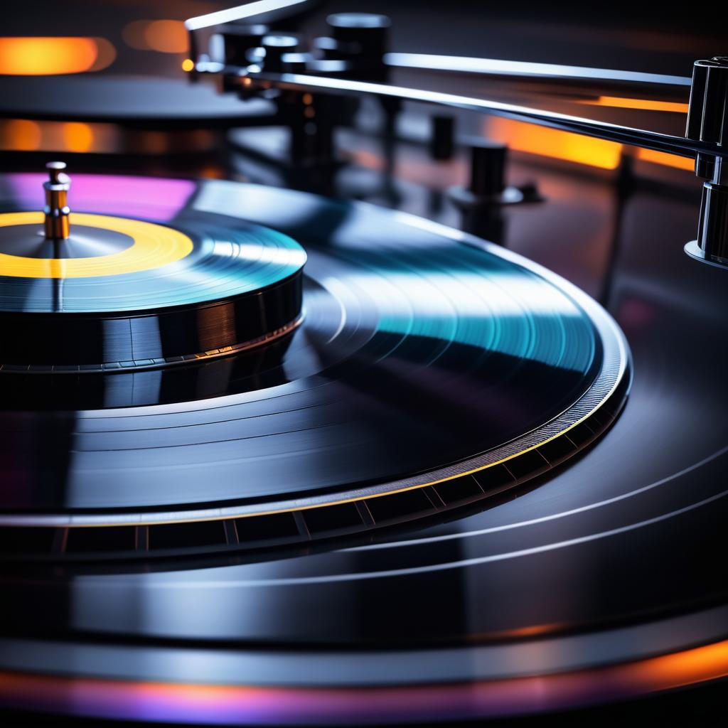 Stunning Close-Up of Classic Vinyl Record