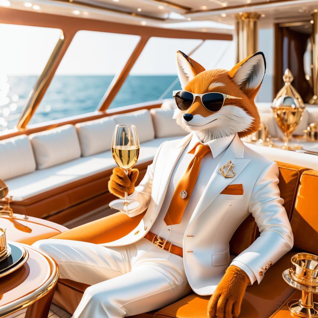 Elegant Fox Enjoying Luxury on Yacht