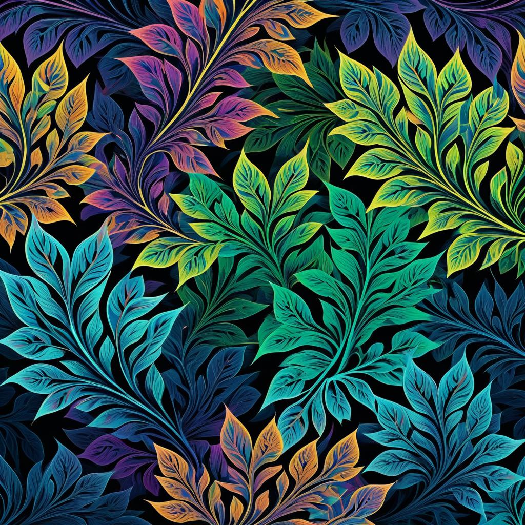 Fractal Plant in Escher Graphic Style