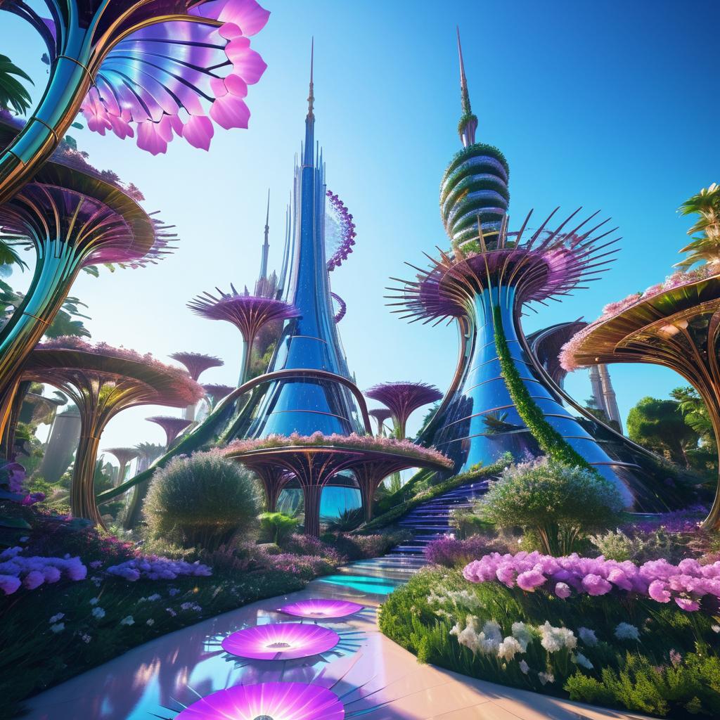 Biomechanical Garden of Eden Fantasy Scene