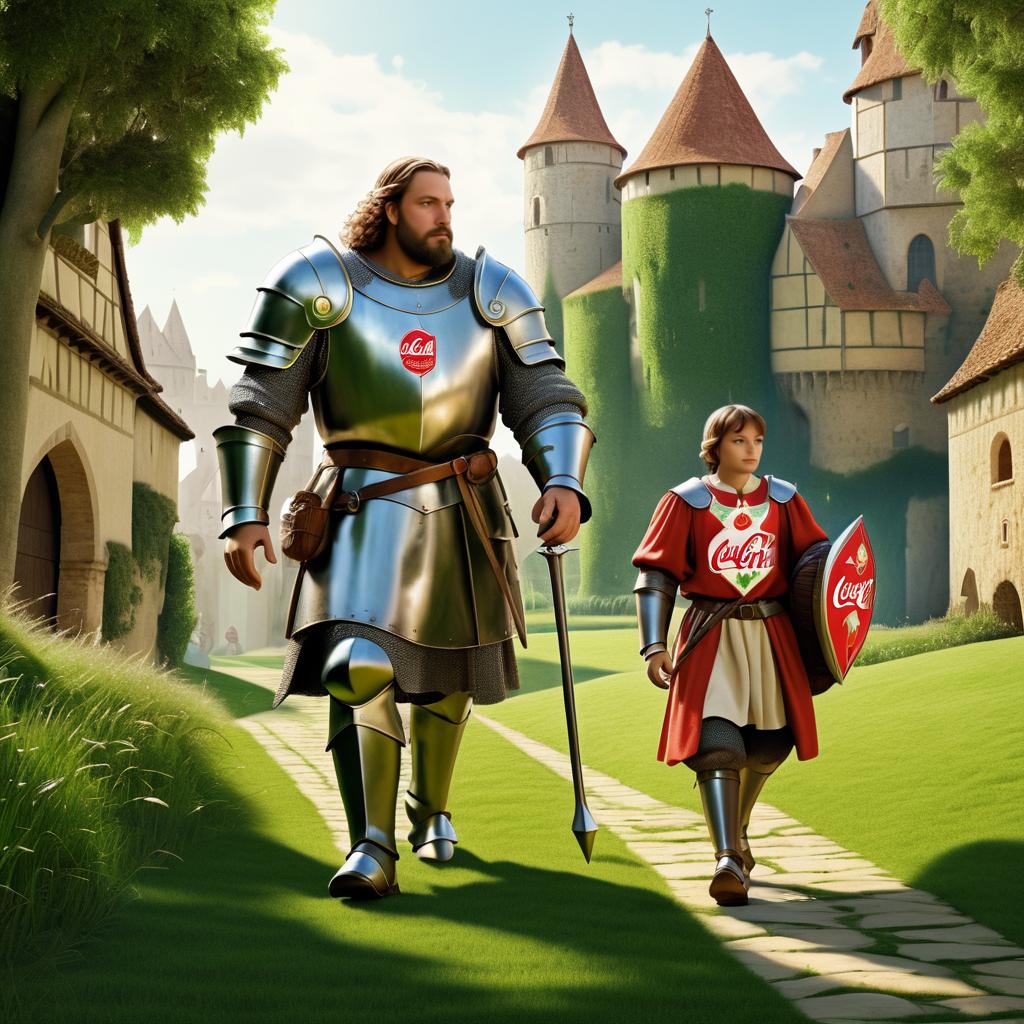 Medieval Knight and Gentle Giant Walk