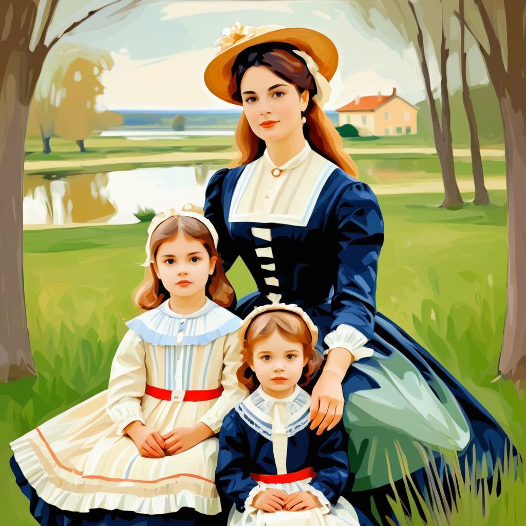 Retro Family Portrait in Morisot Style