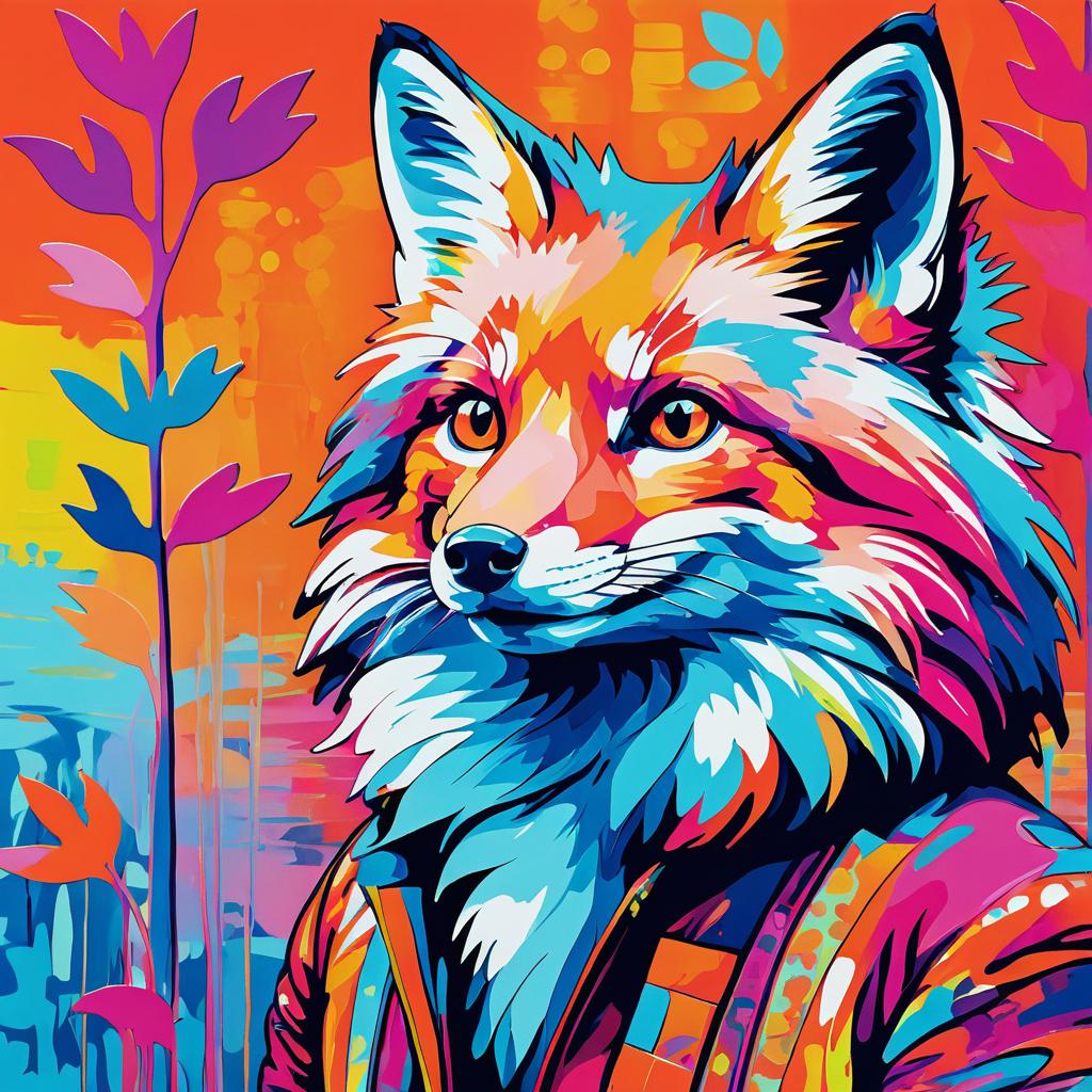 Whimsical Fox in Pop Impressionism