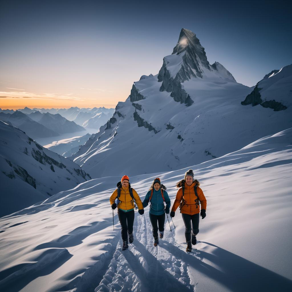 Romantic Adventure in Swiss Alps Twilight