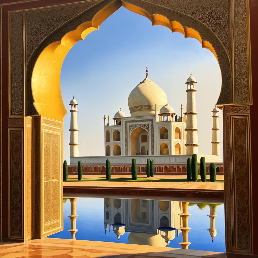 Taj Mahal in Vermeer’s Oil Painting Style