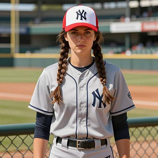 Photorealistic Female Baseball Player Portrait