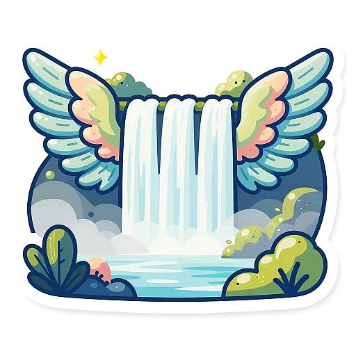 Colorful Angel Falls Vector Sticker