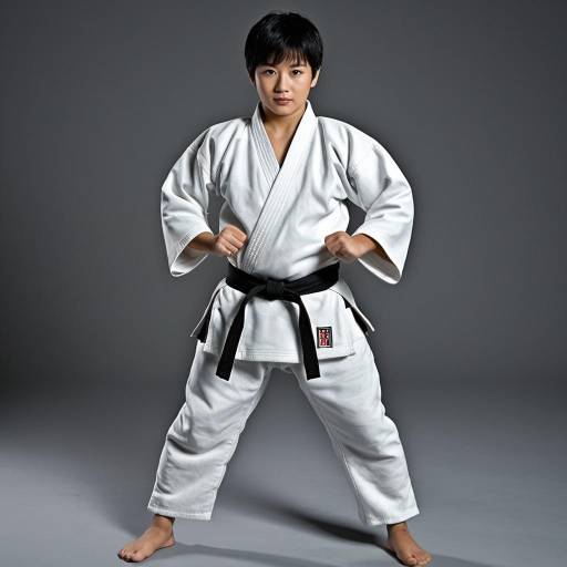 Boy in Martial Arts Uniform with Black Belt